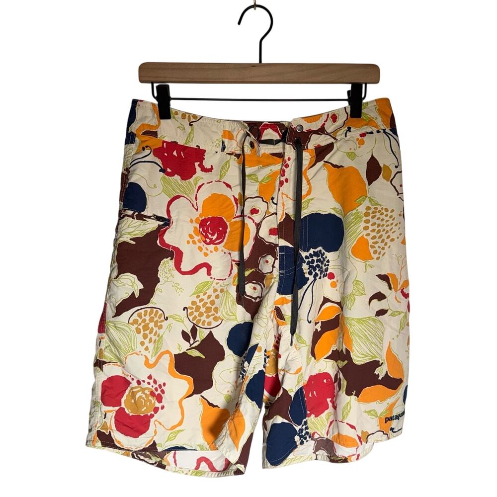 PATAGONIA Wavefarer drawstring surfer summer beach board shorts 32